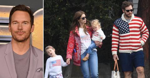 Image of Chris Pratt with wife and kids