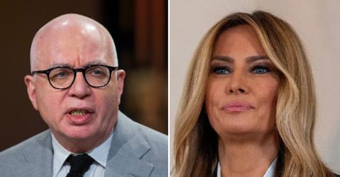 Split photo of Michael Wolff and Melania Trump.