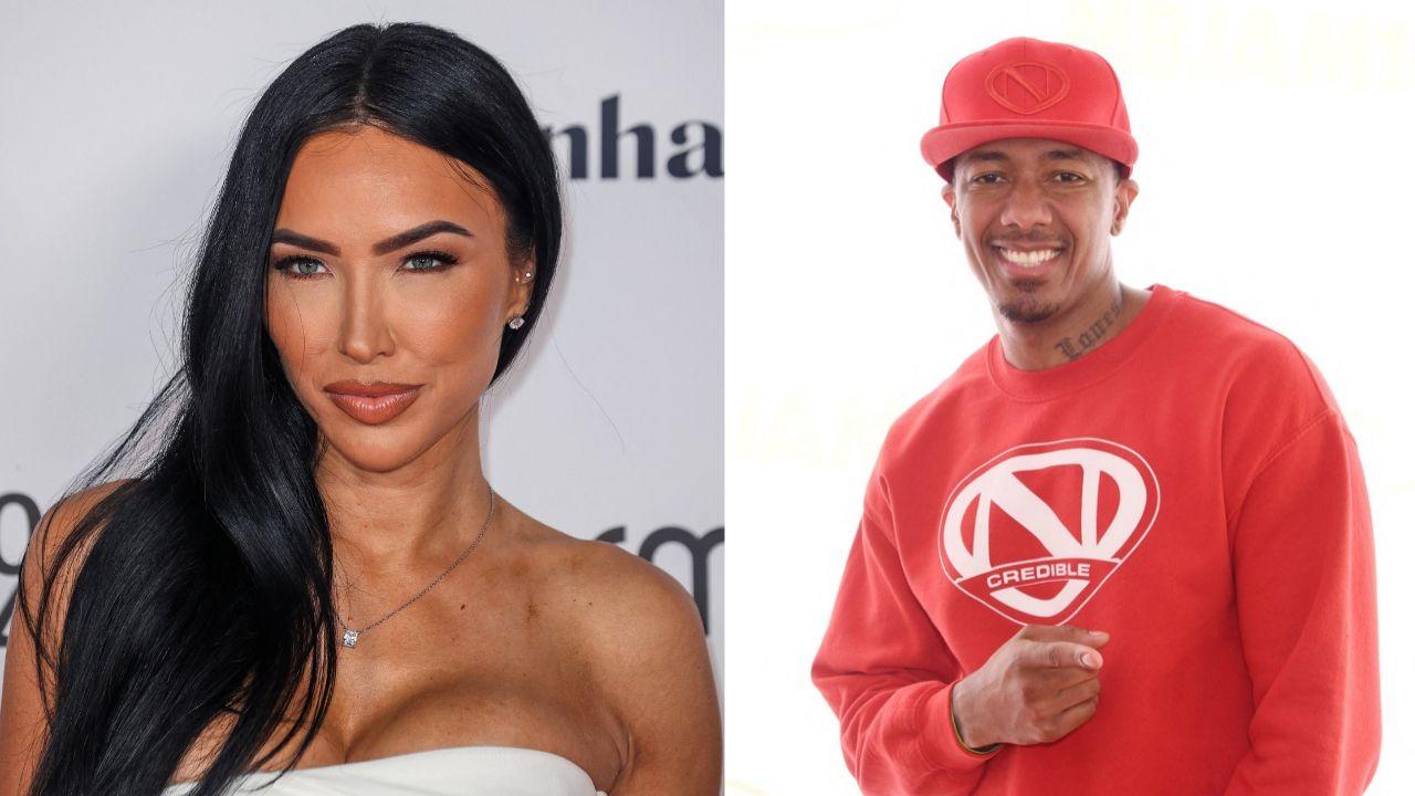 Split image of Bre Tiesi and Nick Cannon. 
