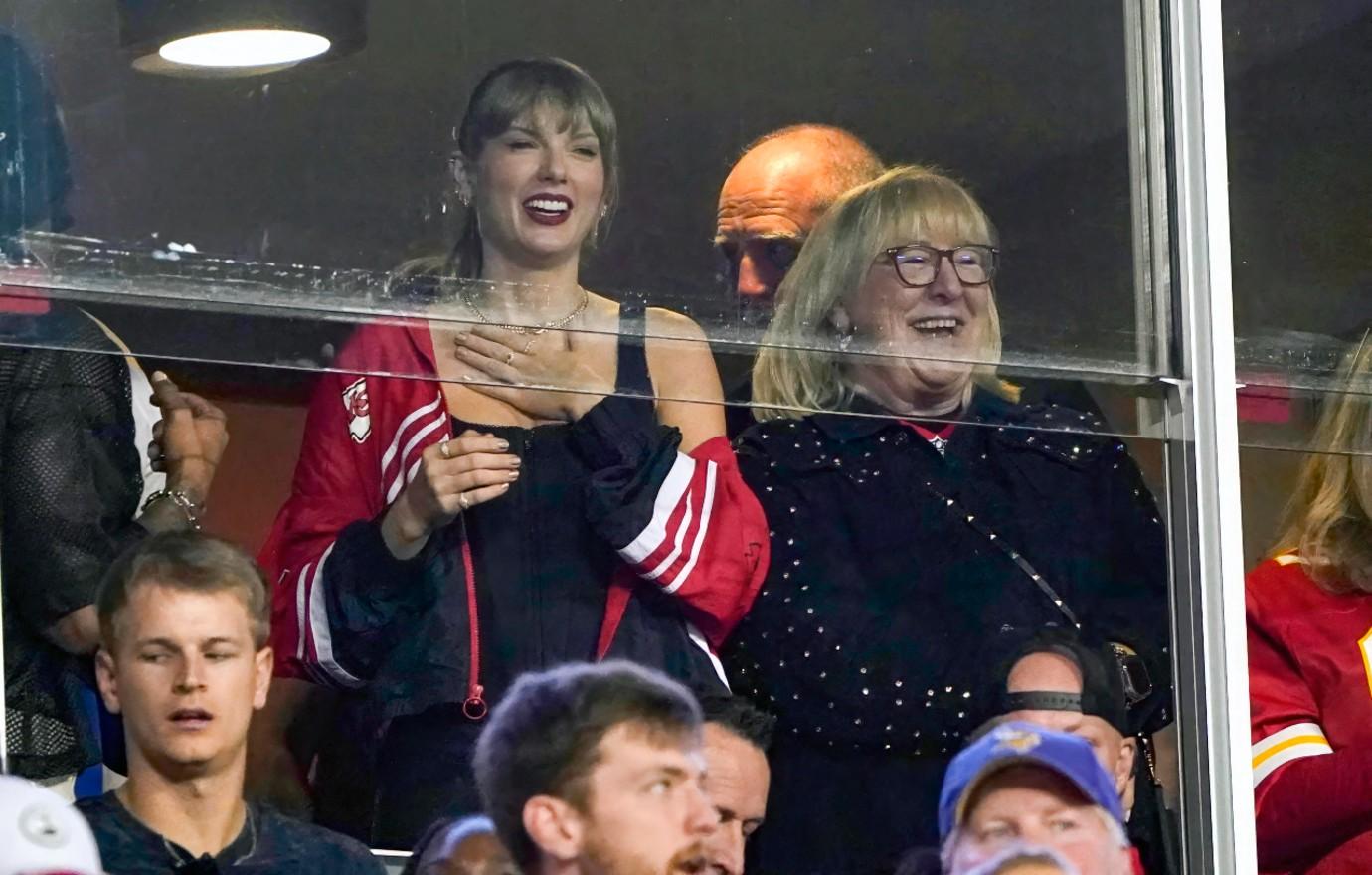 travis kelce mom says still new bond sons girlfriend taylor swift