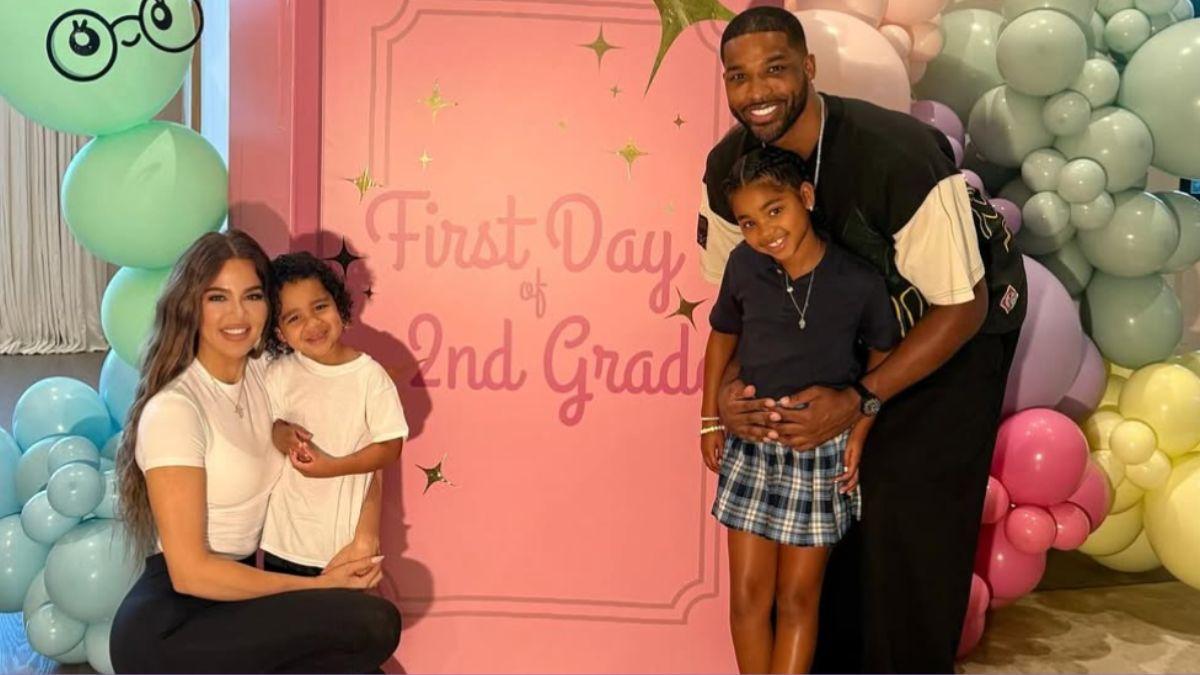 Photo of Khloé Kardashian, Tristan Thompson and their kids