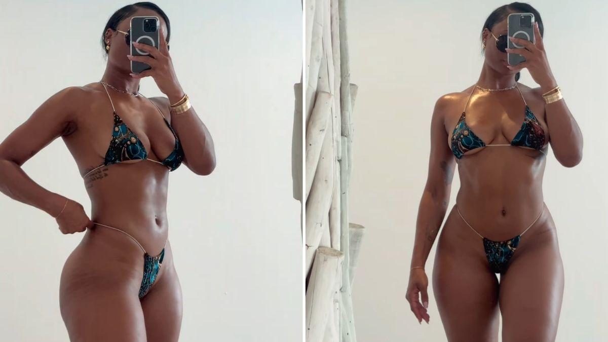 Photo of Kayla Nicole showed off her curves in a string bikini. 