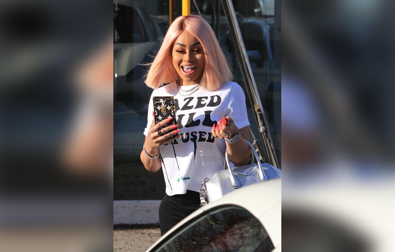 Blac Chyna gets pampered at Envy Hair Salon in Sherman Oaks