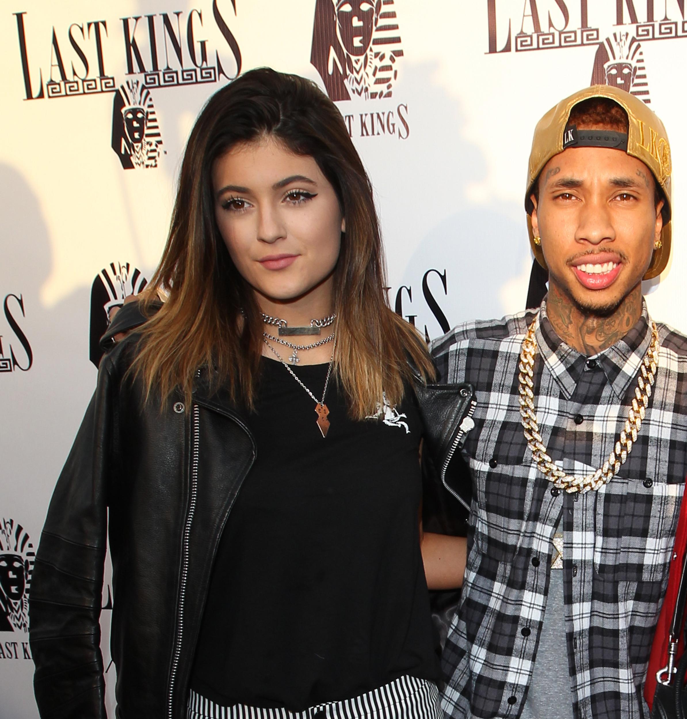 Tyga, Kylie Jenner and Kendall Jenner at the exclusive press preview of Tyga&#8217;s Last Kings Flagship Store