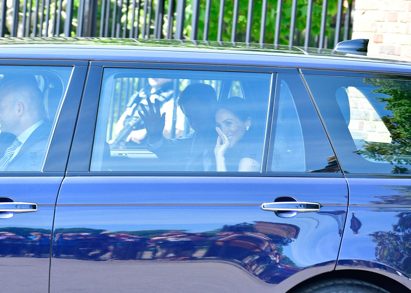 EXCLUSIVE: Prince Harry and Meghan Markle  seen leaving Kensington palace the day before their wedding