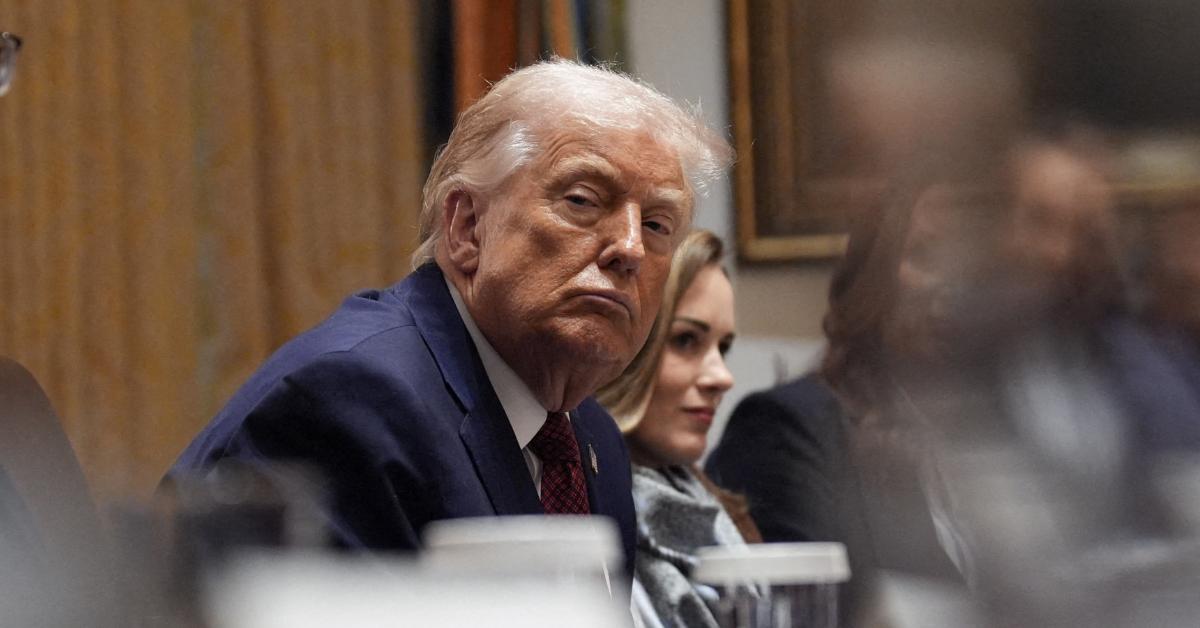 Image of Donald Trump seemed to take a brief snooze during a White House roundtable.