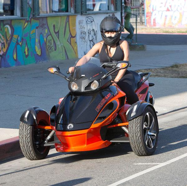 Amber rose blac chyna wearing body suits riding motorcycles 02