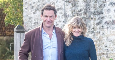 Dominic West and wife Catherine FitzGerald make a statement to press outside their Cotswolds home after Dominic was seen kissing actress Lily James whilst in Rome