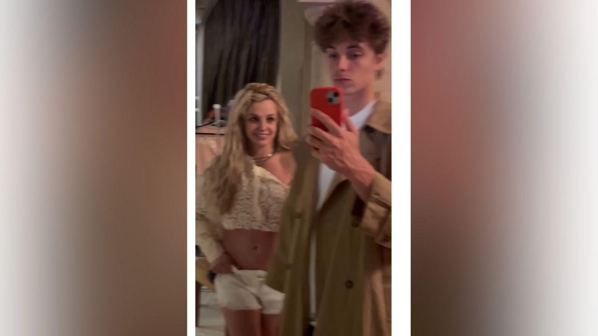 Image of Britney Spears posed alongside son Jayden.