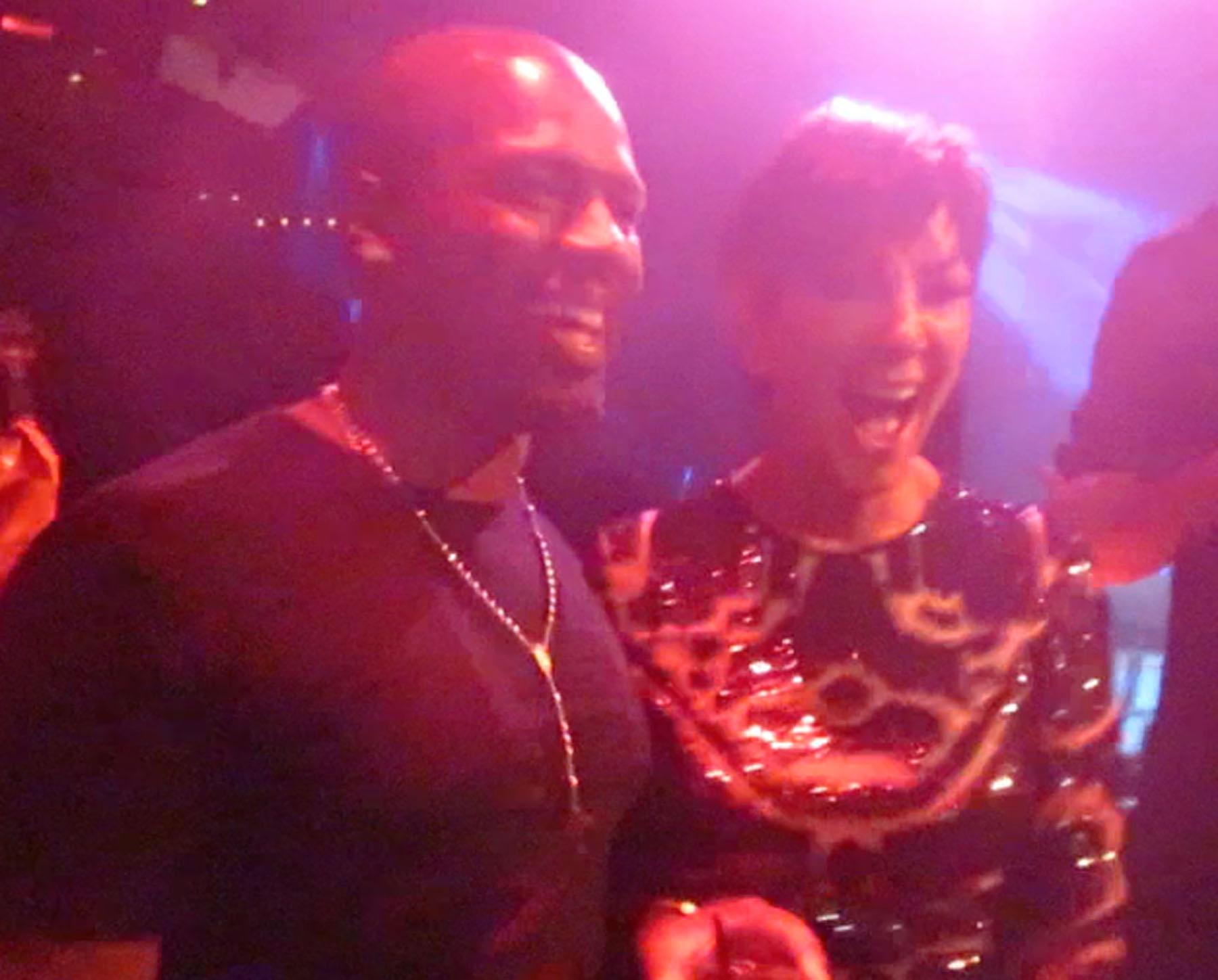 Kris Jenner gives peace sign to camera as she celebrates her 59th bday with boyfriend and friends in Las Vegas