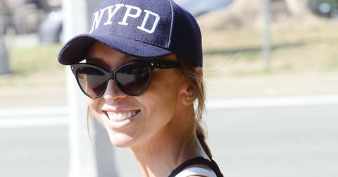 EXCLUSIVE: Fashion Police hostess Giuliana Rancic wearing an NYPD cap is spotted out and about in Brentwood, Ca with her husband Bill Rancic