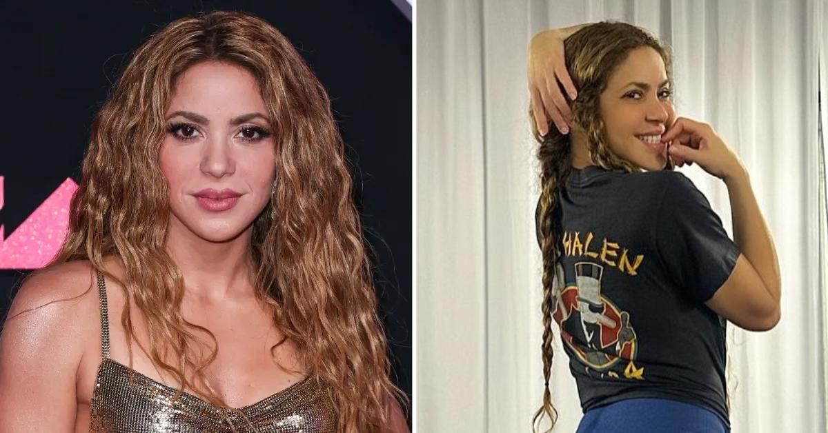 Two photos of Shakira