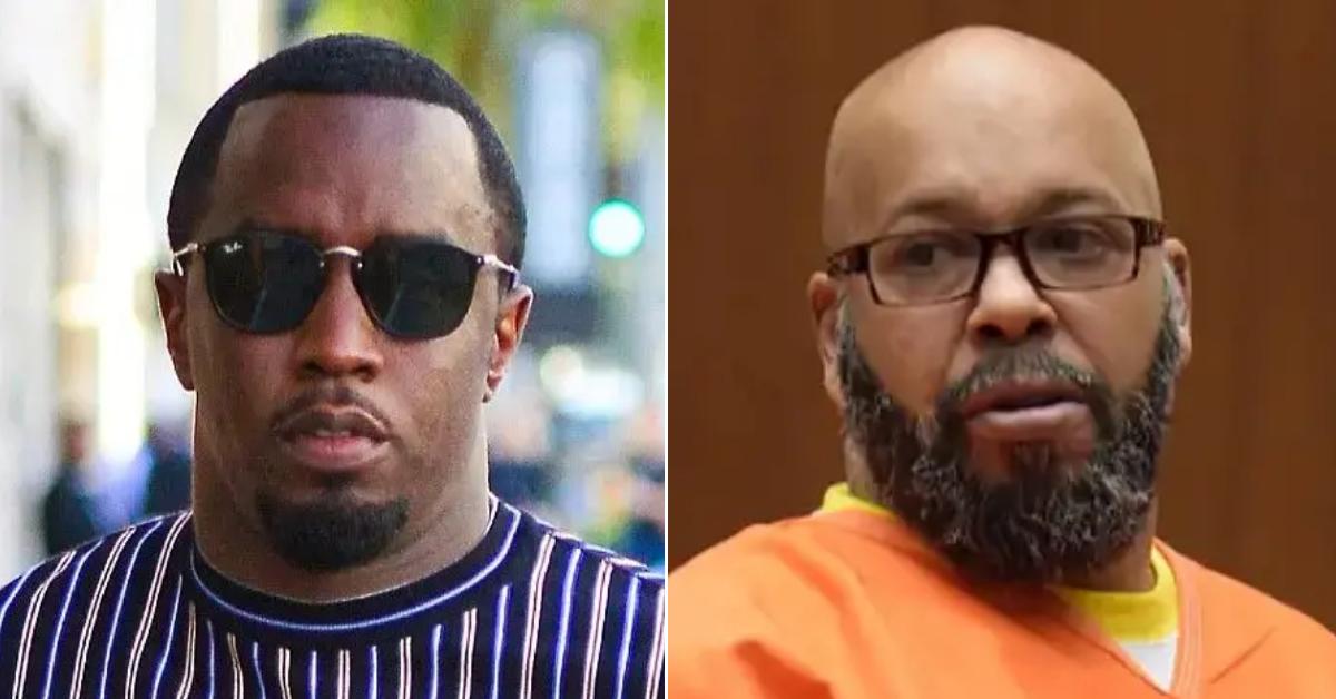 Photo of Sean 'Diddy' Combs; picture of Suge Knight.