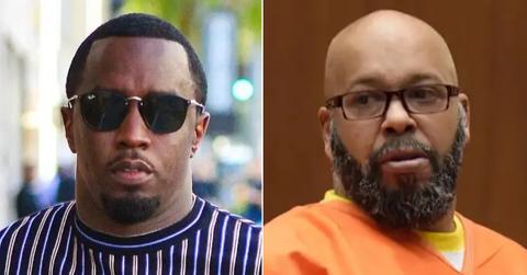 Photo of Sean 'Diddy' Combs; picture of Suge Knight.