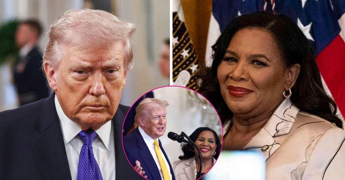 split photo of Donald Trump & Alice Johnson