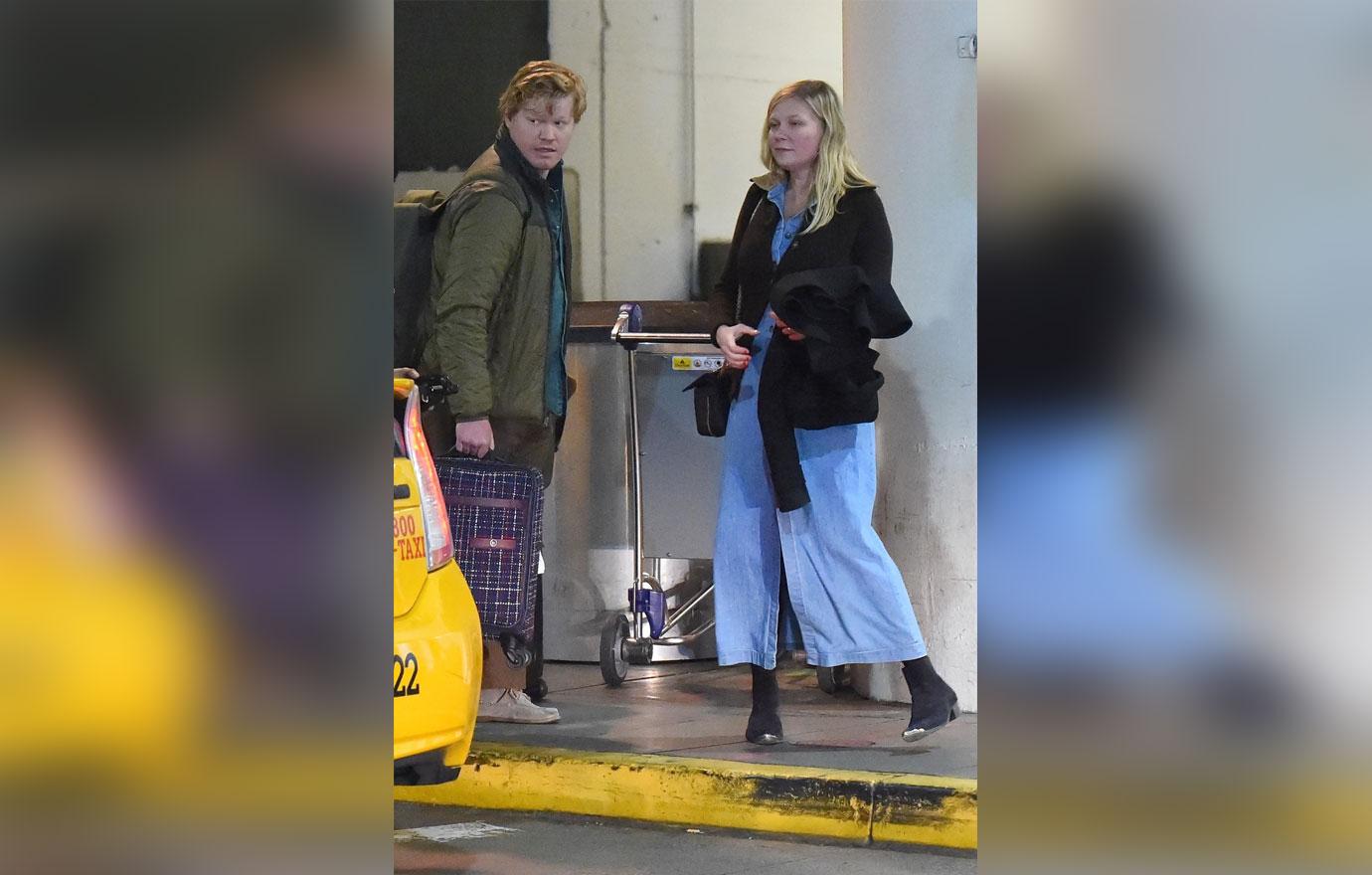 *EXCLUSIVE* Kirsten Dunst and Jesse Plemons touch down at LAX