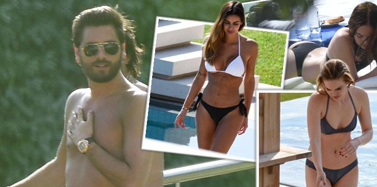 Scott Disick Shirtless Bikini Women Pool