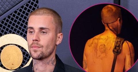 justin bieber back tattoo hailey grammys