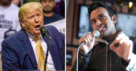 donald trump and vivek ramaswamy mocked for awkward interaction