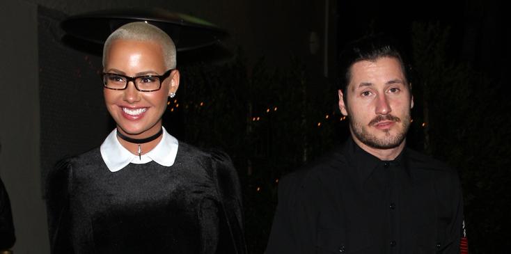 Amber Rose and boyfriend Valentin Chmerkovskiy are spotted leaving &#8216;Delilah&#8217; club in West Hollywood