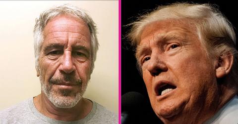 Split photo of Jeffrey Epstein and Donald Trump.