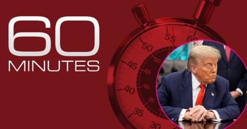Composite Photos of Donald Trump and the 60 Minutes Logo