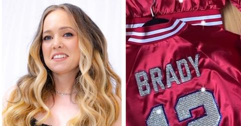 Composite photo of Melissa Stern and a Tom Brady Jersey.