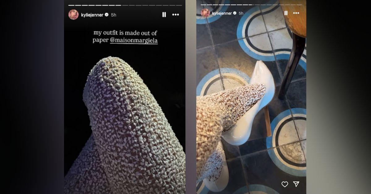 image of Kylie Jenner revealed that her outfit was 'made out of paper.'
