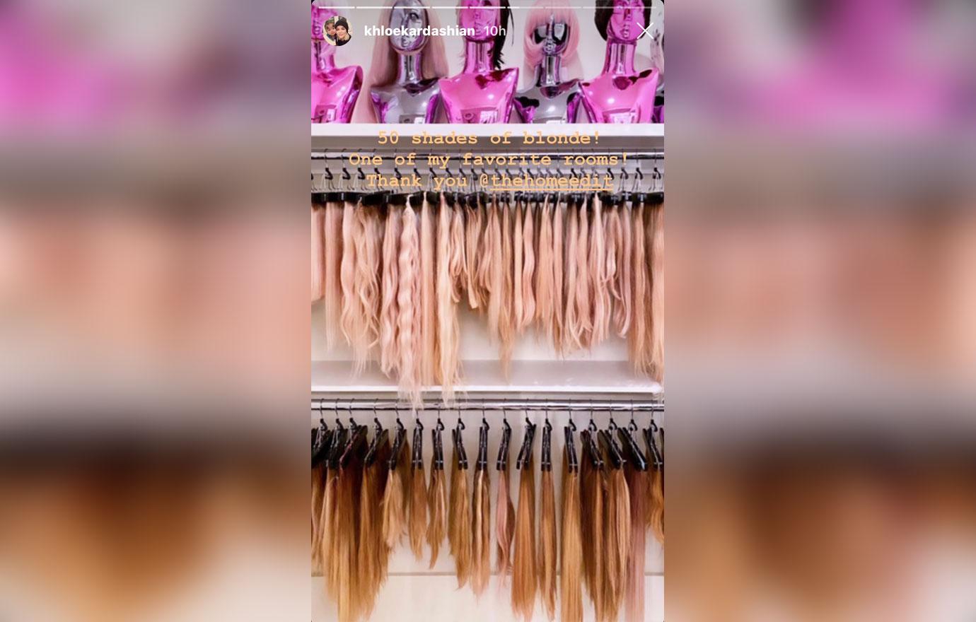 Khloe Kardashian Gives A Peek Inside Her Weave Closet