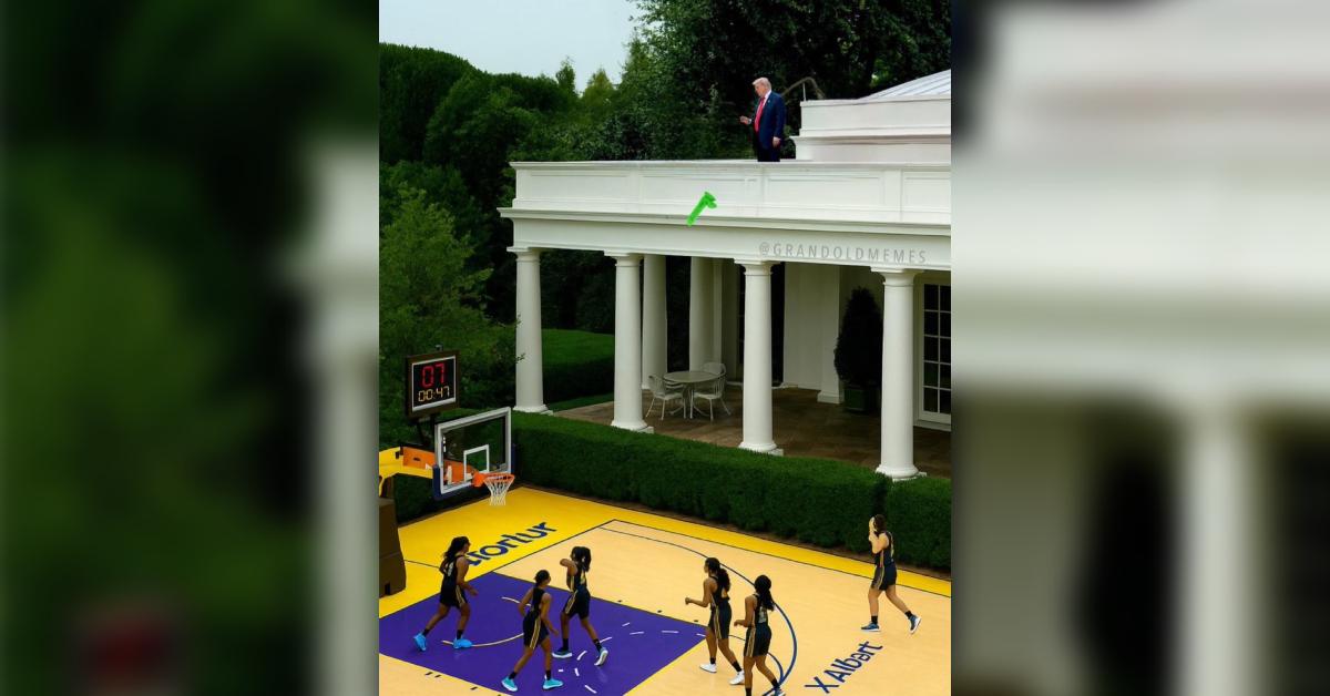 Image of The AI-generated image portrayed Donald Trump throwing an adult toy at WNBA players.