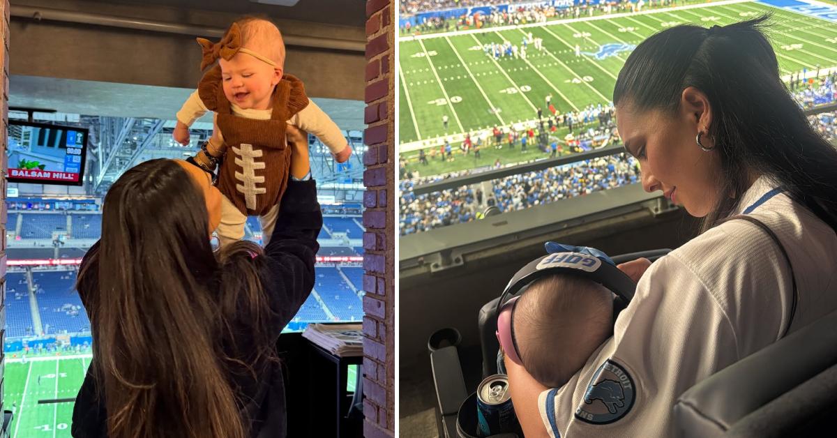 Image of Christen Harper Goff is navigating her first NFL season as a new mom.