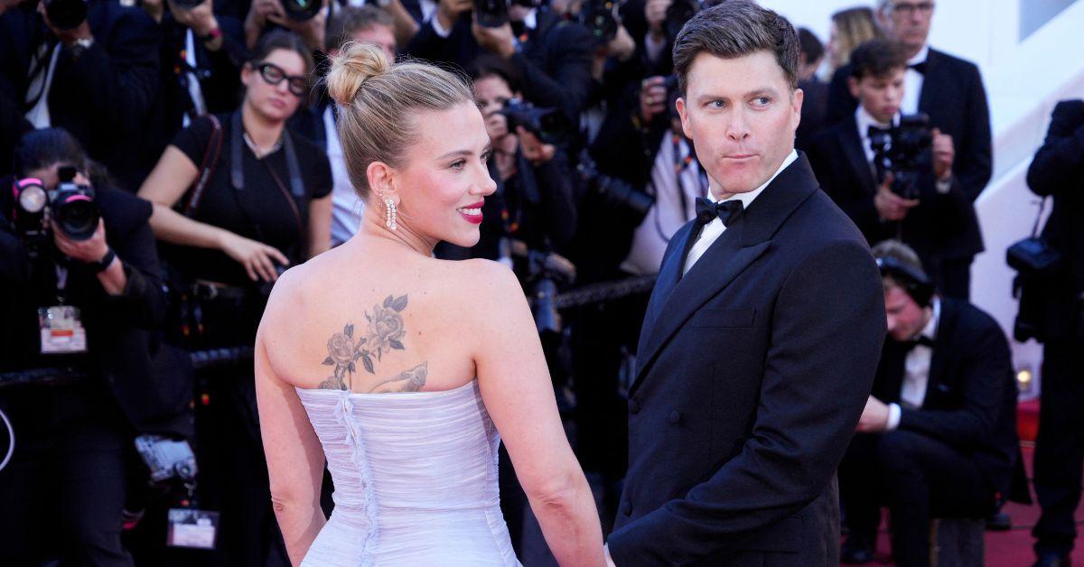 Photo of Colin Jost and Scarlett Johansson