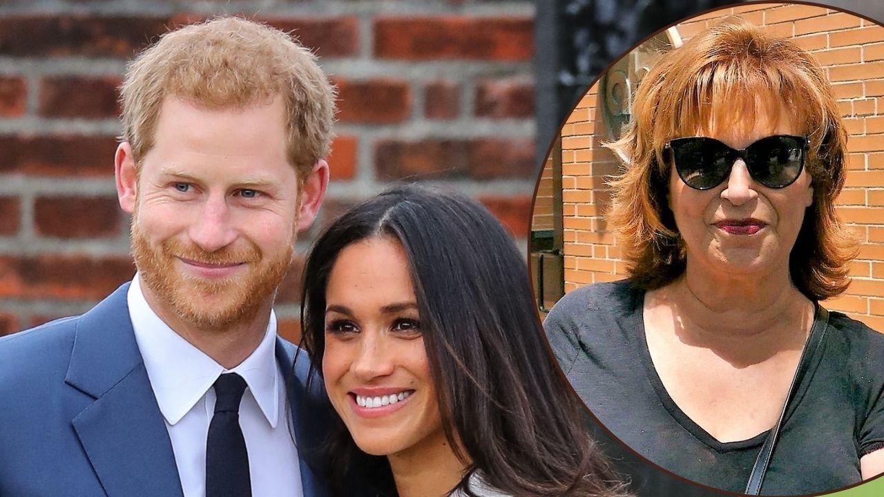 Split photo of Prince Harry, Meghan Markle, and Joy Behar