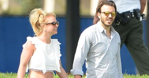 ***NO DAILY MAIL SALES***Britney Spears showing off her amazing body while watching her boys soccer game along with boyfriend, Charlie Ebersol