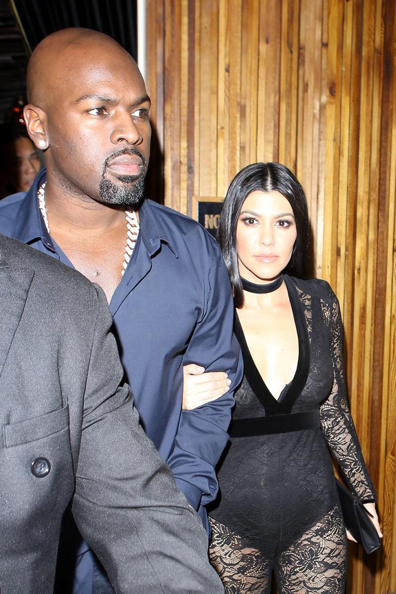 Kourtney Kardashian and Corey Gamble leave The Nice Guy Grammy Party