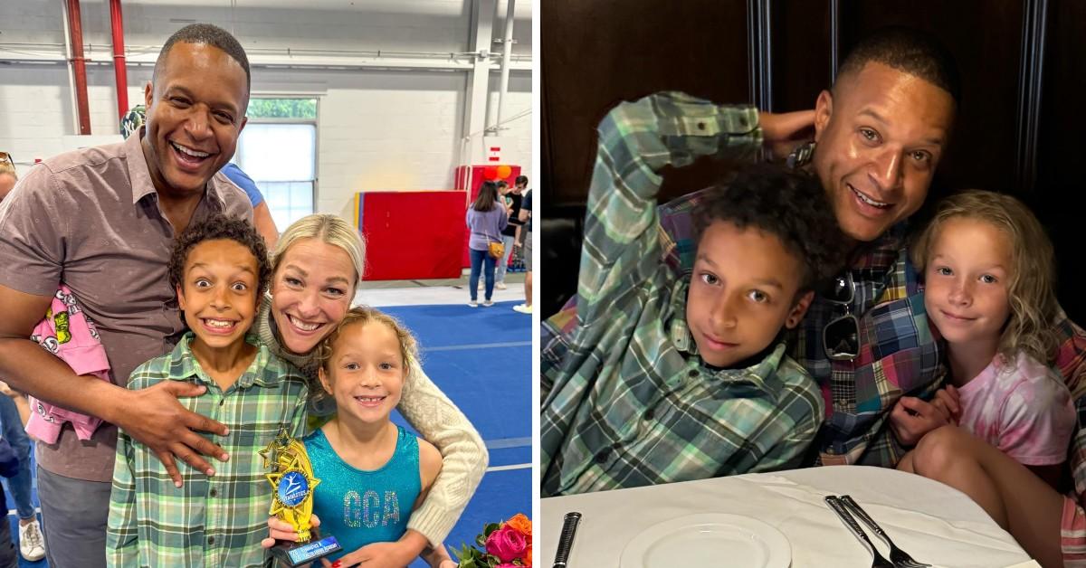 Composite photo of Craig Melvin, Lindsay Czarniak and their kids.