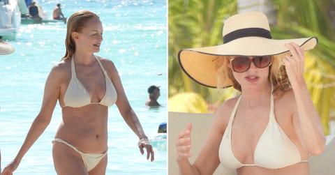 heather graham hits the beach in a white bikini pf