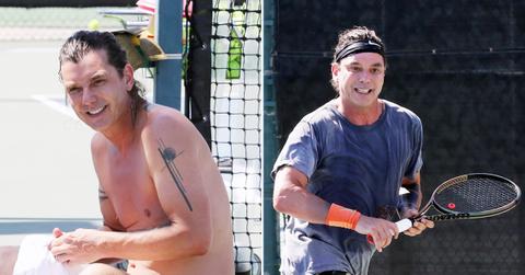 gavin rossdale sweating tennis ex gwen stefani wedding blake shelton ok pp