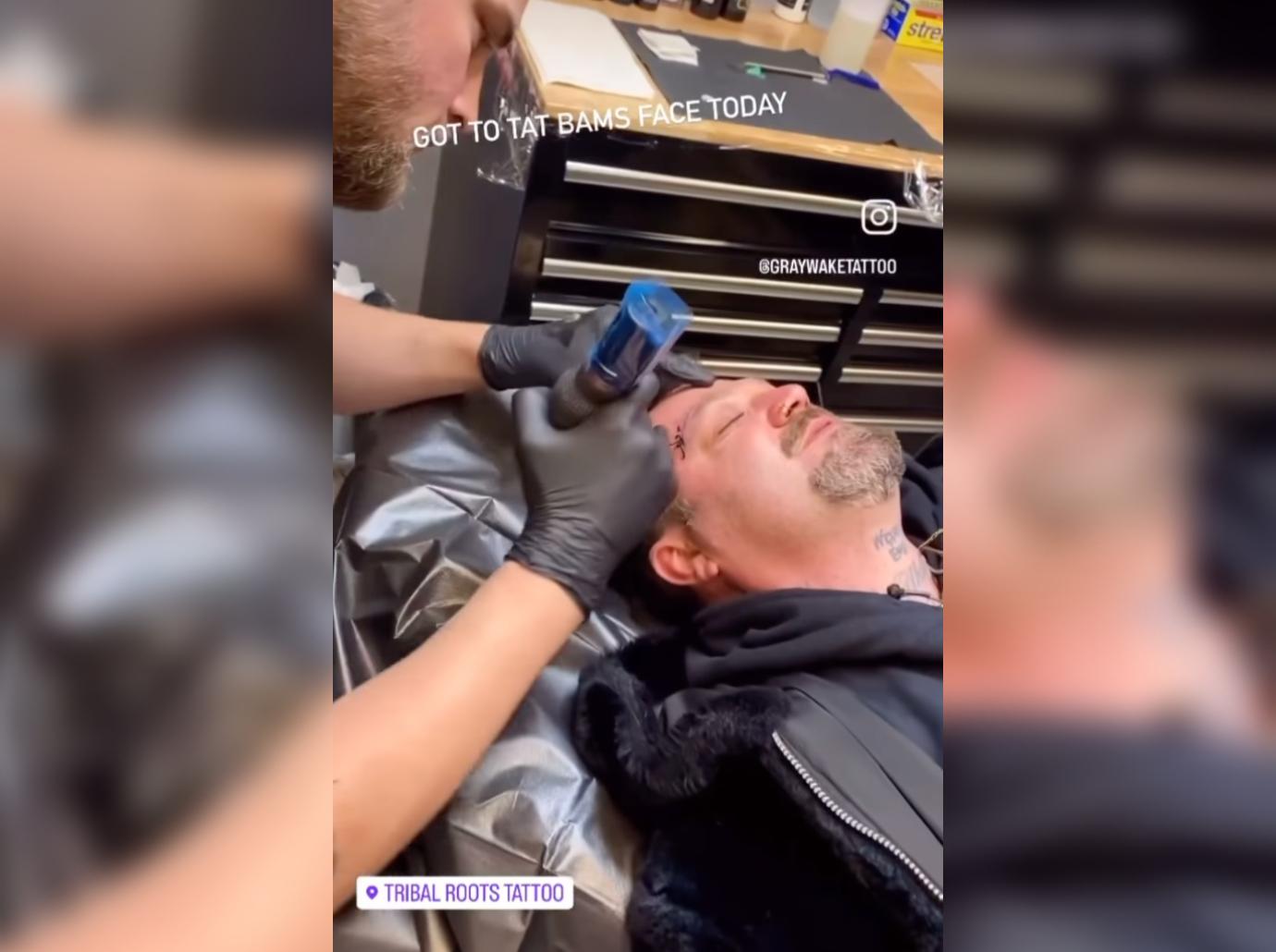 Bam Margera Gets Face Tattoo Of Son Phoenixs Name In Arabic