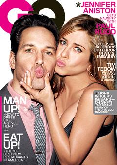 Jennifer Aniston Poses Shirtless With Paul Rudd For Sexy Gq Cover We Ve Made Out For Decades