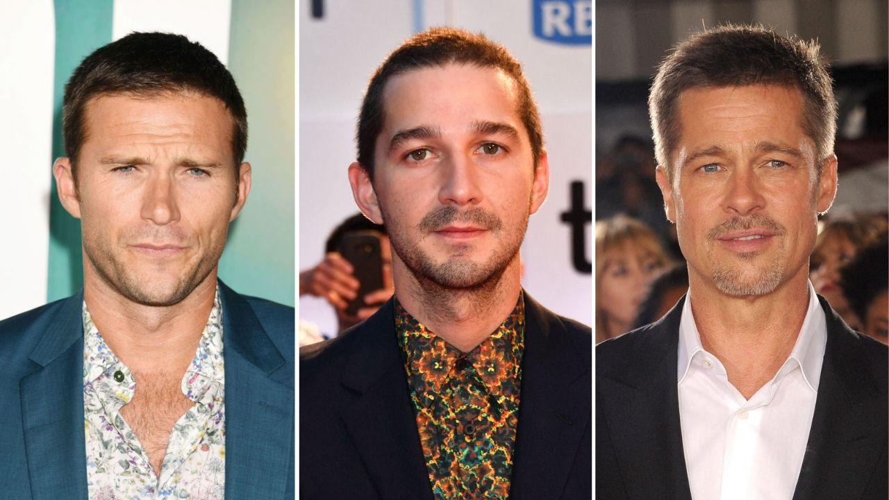 Photo of Scott Eastwood, Shia LaBeouf and Brad Pitt