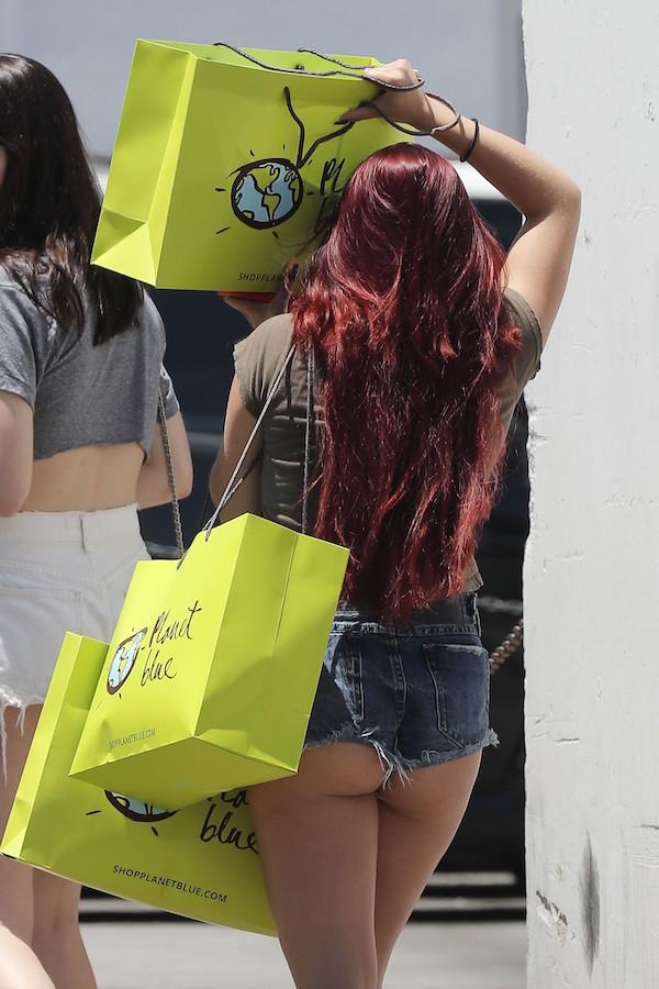 Ariel Winter shows off her goods while leaving Planet Blue