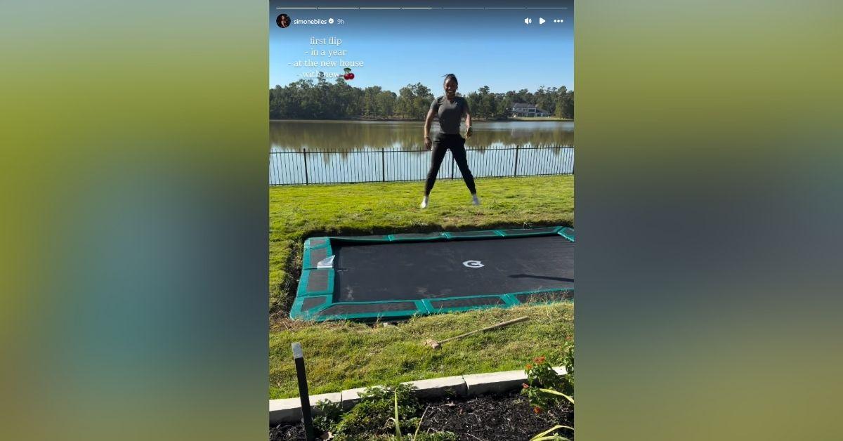 image of Simone Biles hinted she may have had a b------ enhancement.