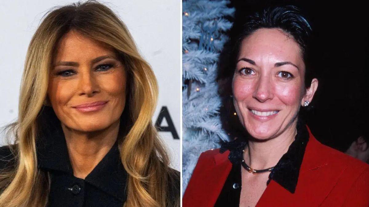 image split of Melania trump and ghislaine maxwell
