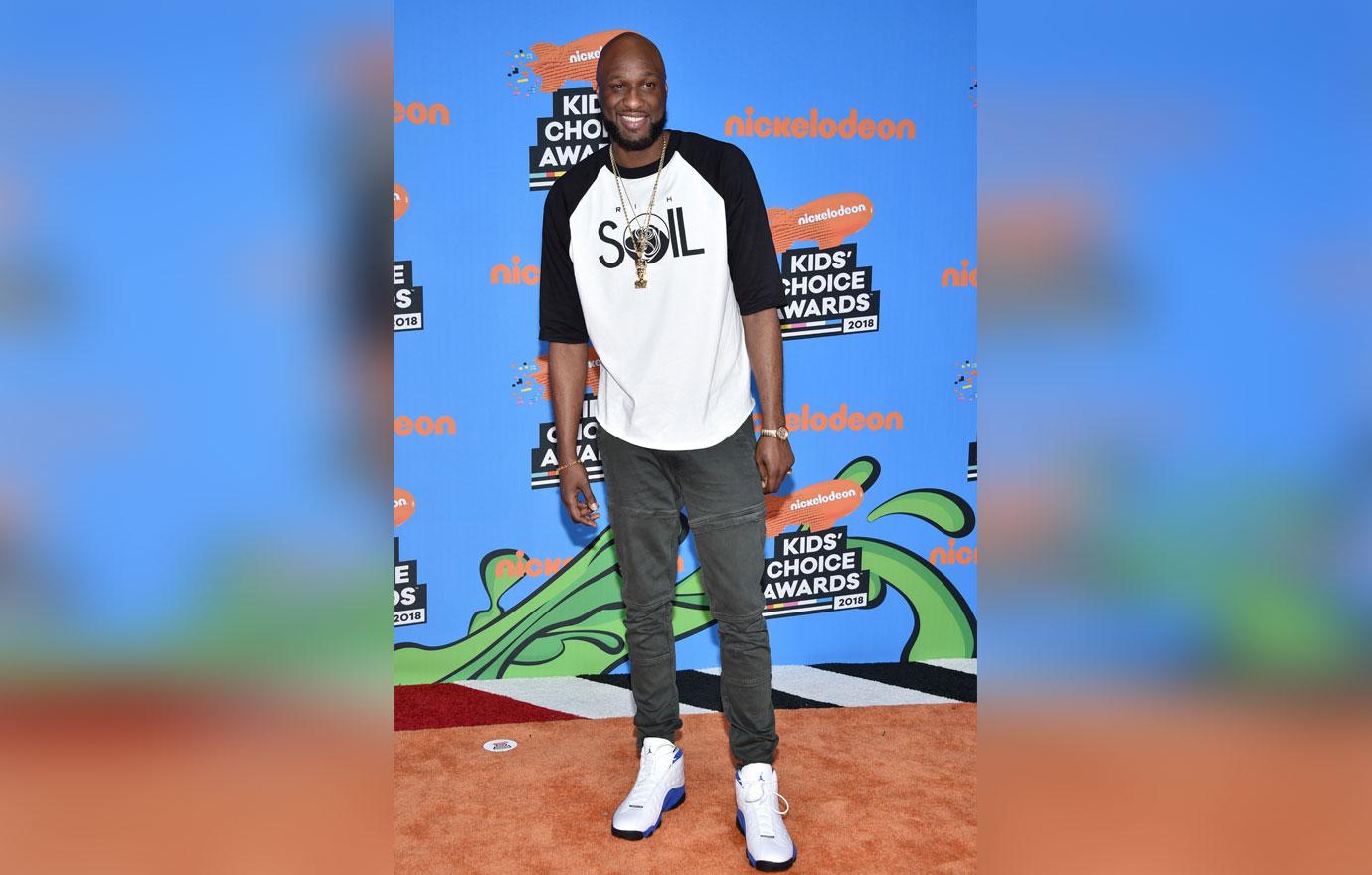 Lamar Odom Arriving At Nickelodeon Red Carpet