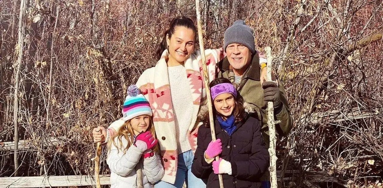 Photo of Emma Heming, Bruce Willis and their two daughters.