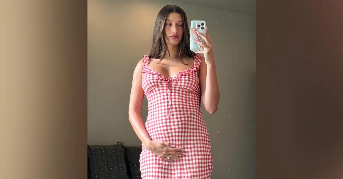 hailey bieber makeup free underwear pantsless selfie photo
