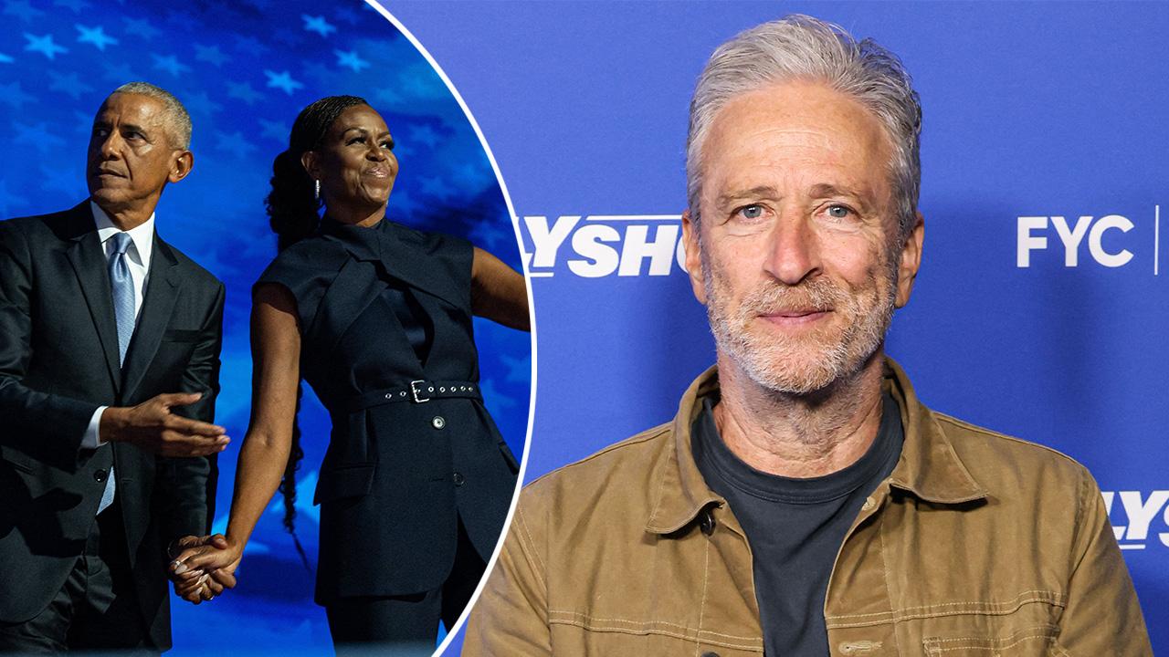 Michelle Obama,Barack Obama,Jon Stewart