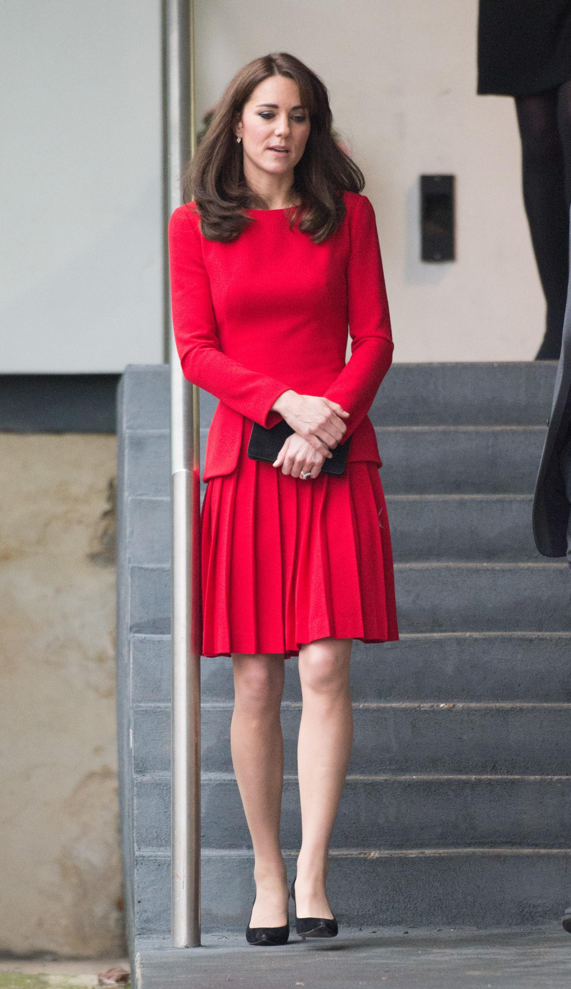 Kate Middleton Looks Shockingly Thin In A Recycled Red Dress!