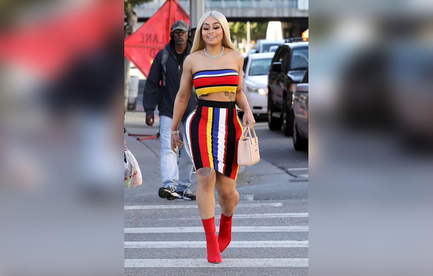 *EXCLUSIVE* Blac Chyna brings a Colorful Look to Downtown LA